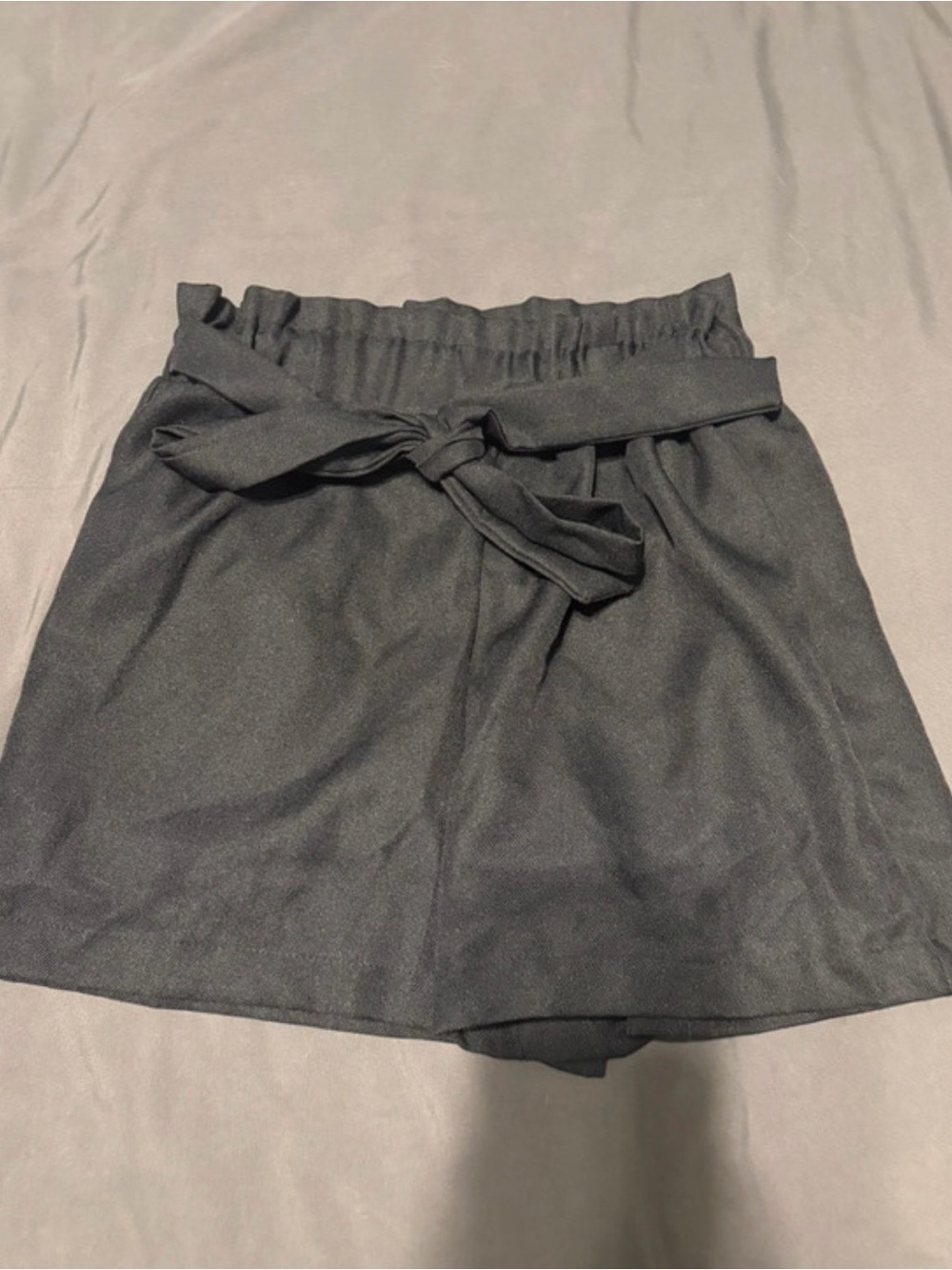 Black Paperbag Waist Tie Women’s Shorts